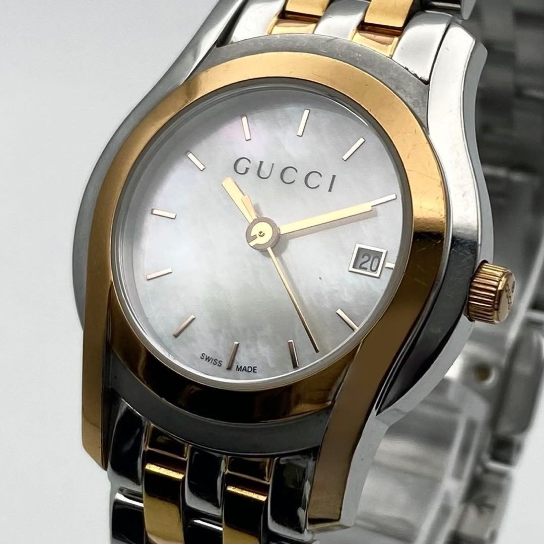 Gucci 5500L Shell Dial Gold Combination Quartz Women’s Watch Japan 071706