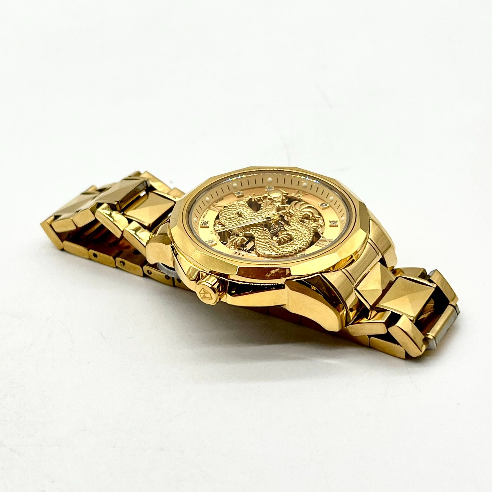JSDUN Men’s Stainless Steel Case Water Resistant Wristwatch Gold Model 8840