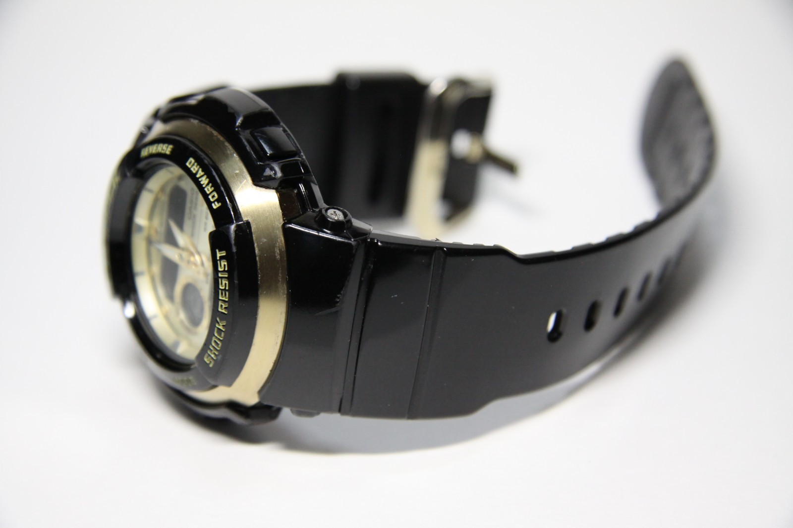 CASIO G-SHOCK G-300G Black Gold Digital Analog Watch 3750 Tested Working Japan