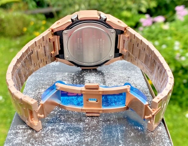 New Casio G-Shock GA2100 added Stainless Steel All Rose Gold Color MOD