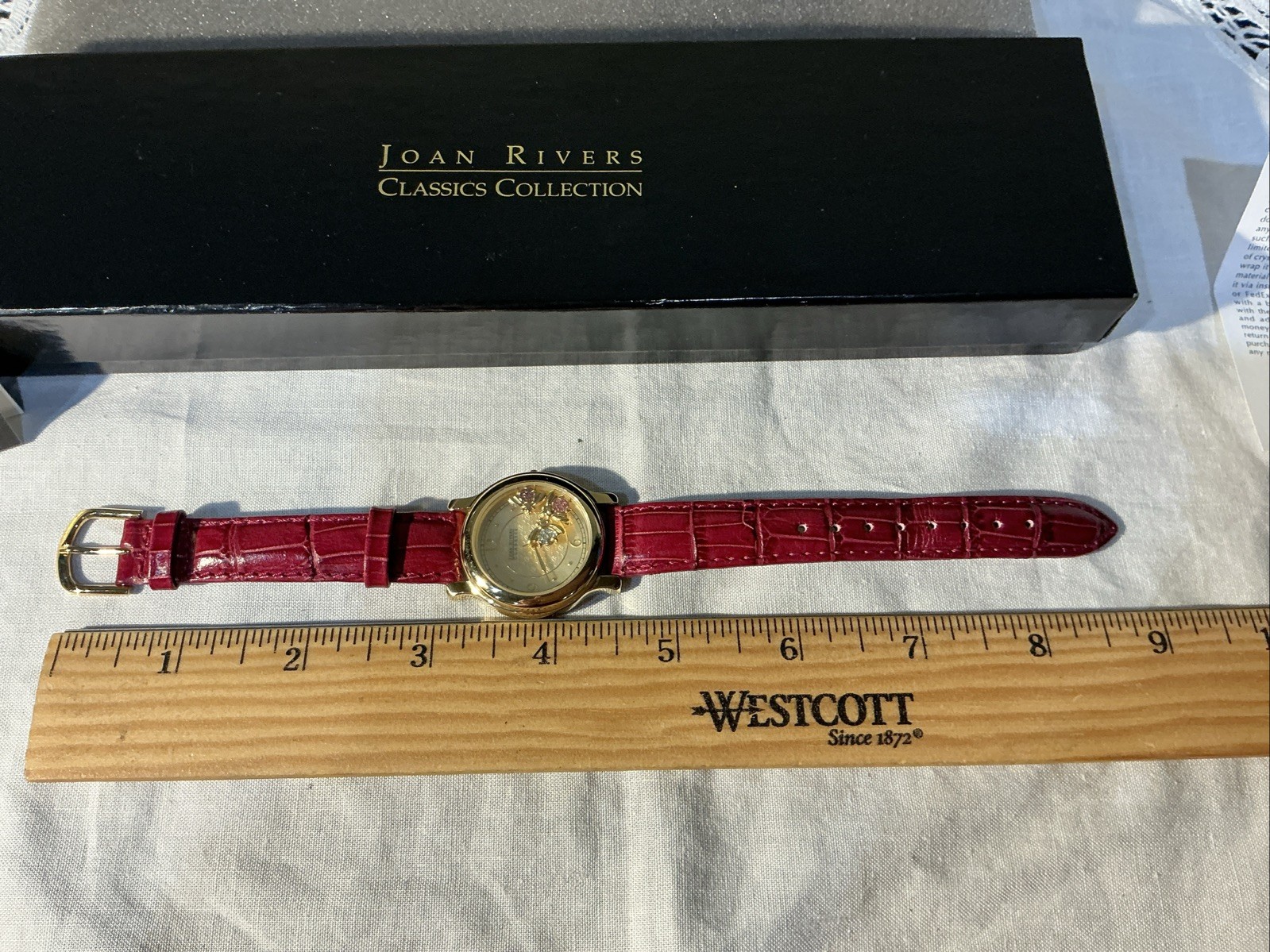 Vtg Joan Rivers Classics Leather Watch Bees Charms Japan Movement RARE *NEW BATT
