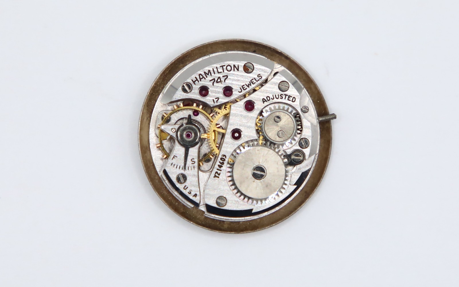 Hamilton Grade 747 Watch Movement 8/0S 17J Model Parts/Repair SN#Y214603