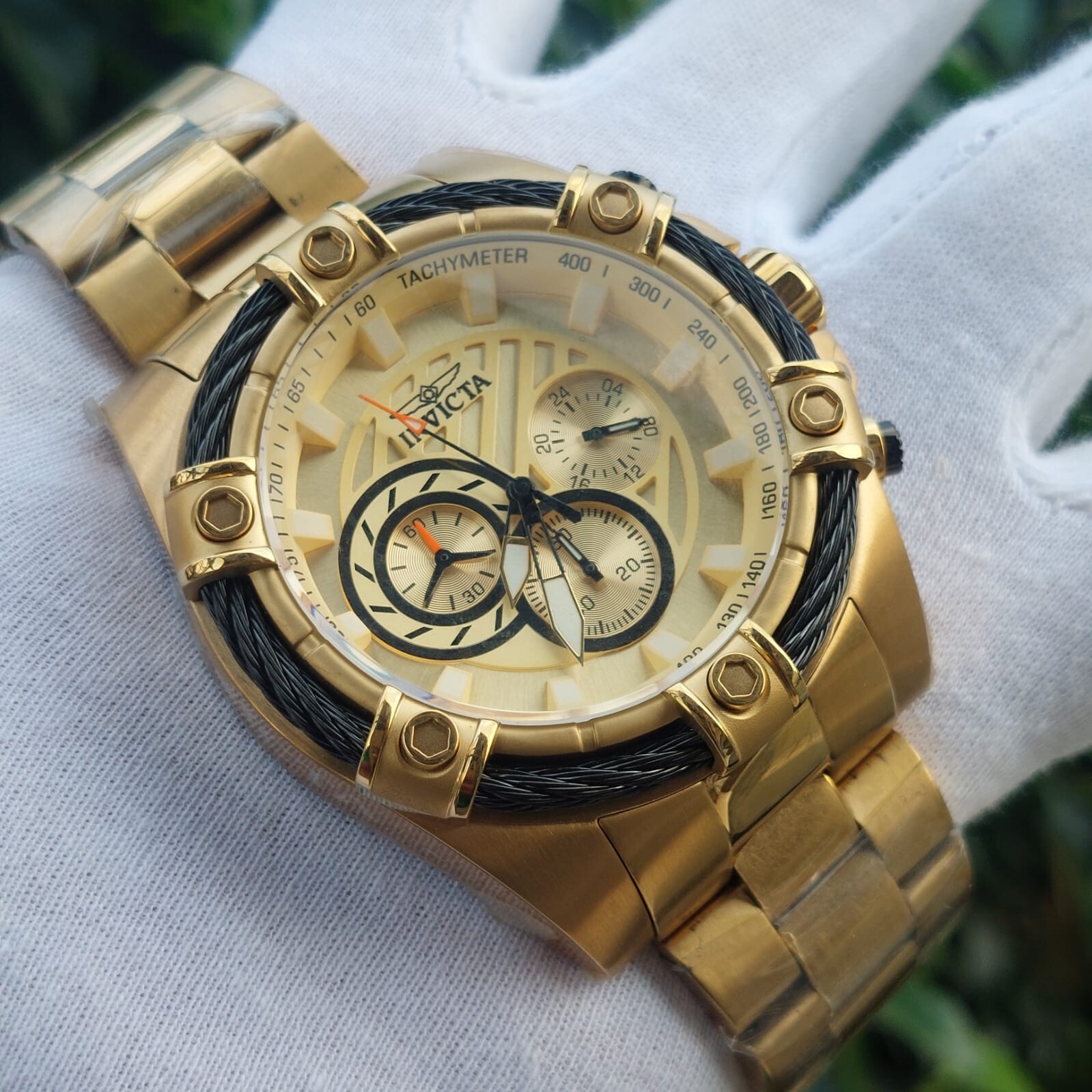 Invicta bolt Chronograph Gold filled Men’s Watch 52MM