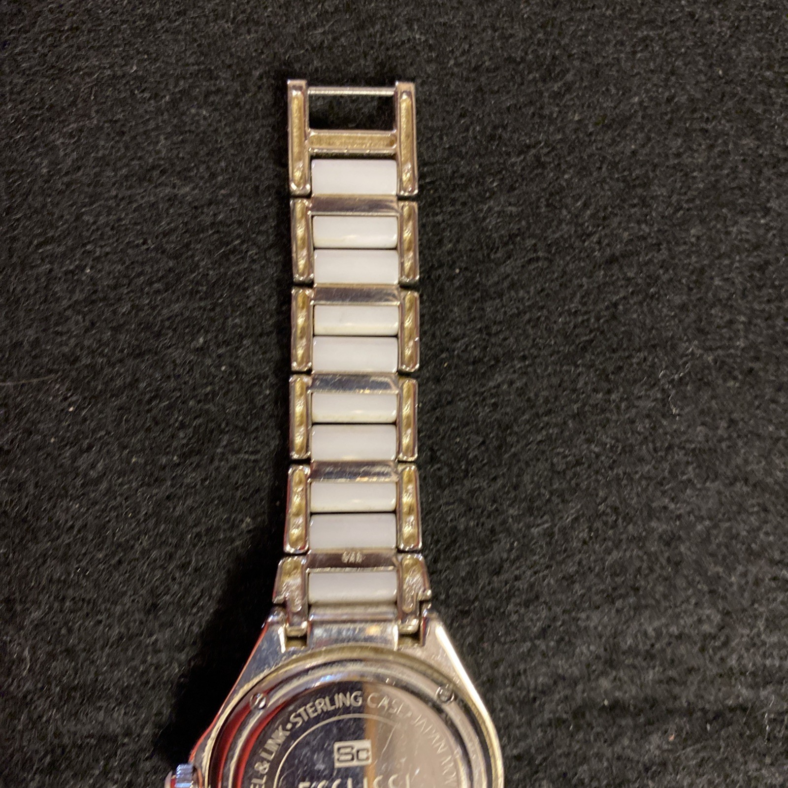Ecclissi Sterling Silver .925 Watch Women’s White Ceramic Band New Battery