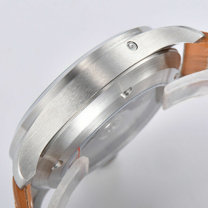 Power Reserve Movement PARNIS 46.5mm Automatic Watch for Men Retro Wristwatches
