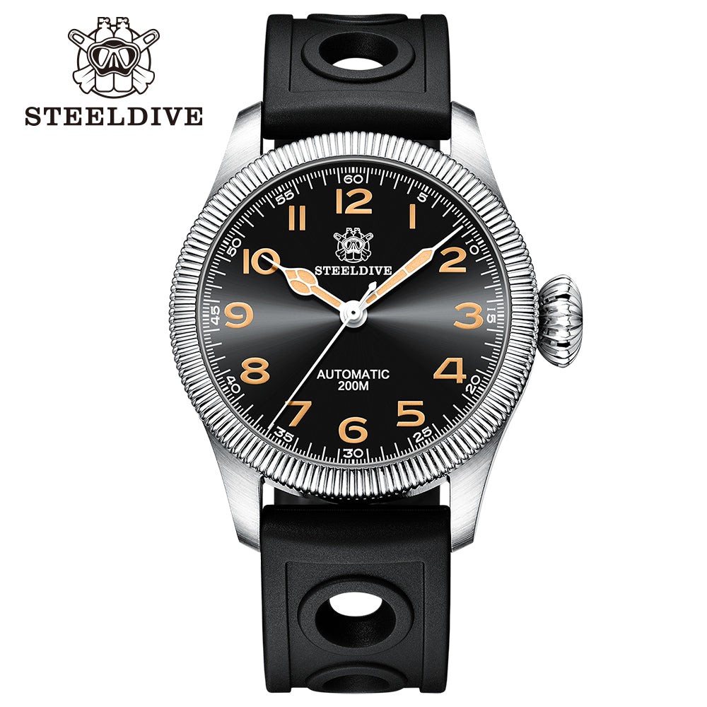 STEELDIVE SD1906 Mens 39mm 200M Automatic Dive Watch NH35 Sapphire Steel