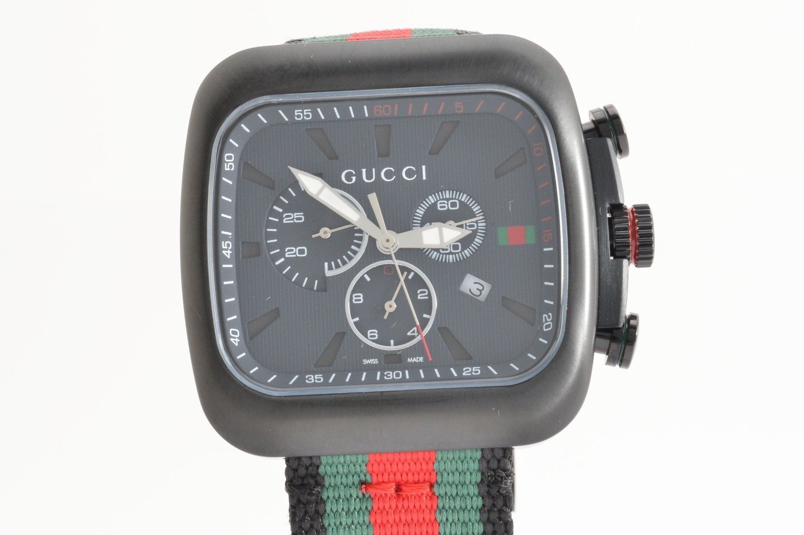 GUCCI Coupe 131.2 YA131202 Chronograph Black Dial Men’s Watch 45mm