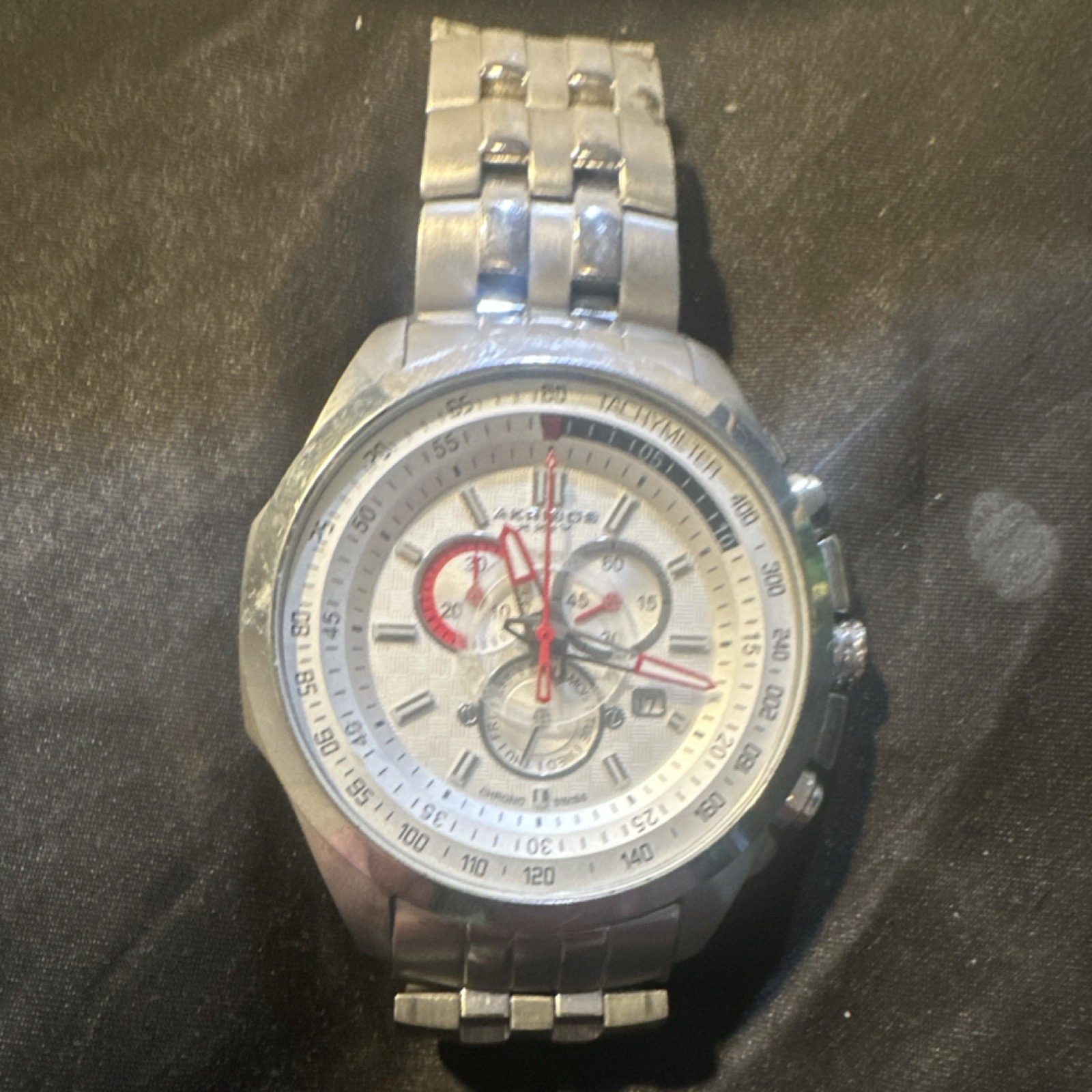 Kenneth Cole Men’s 44mm Silver Dial Chronograph Date Quartz 5 ATM Bracelet