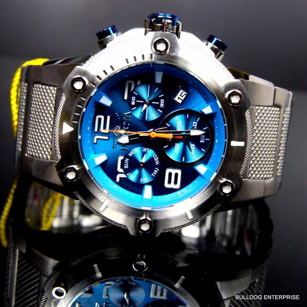 Invicta Speedway XL Teal Blue Stainless Steel Chronograph Swiss Parts Watch New