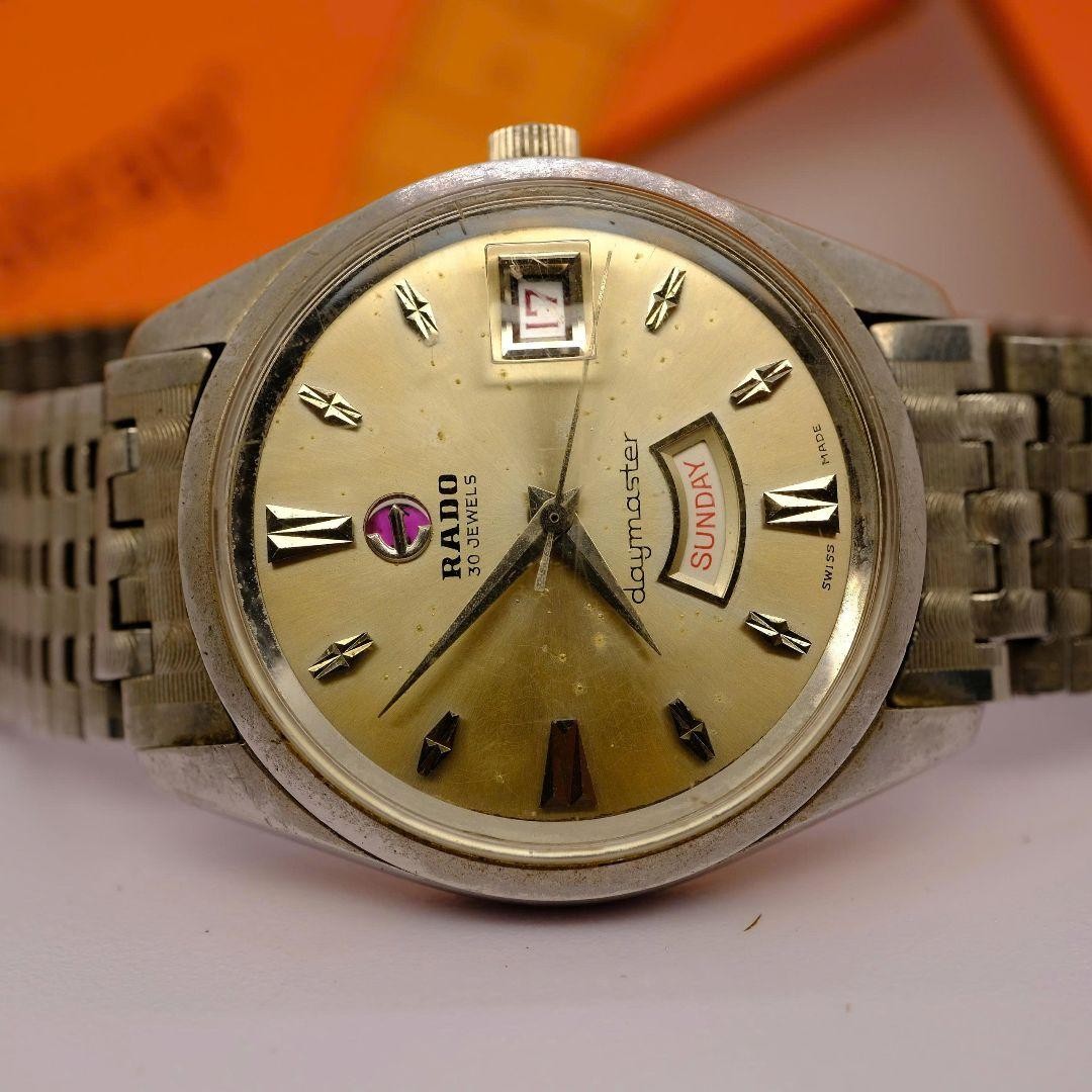 Rado Daymaster 30 Jewels Automatic Watch 37.8mm Gold Dial Swiss Vintage Working