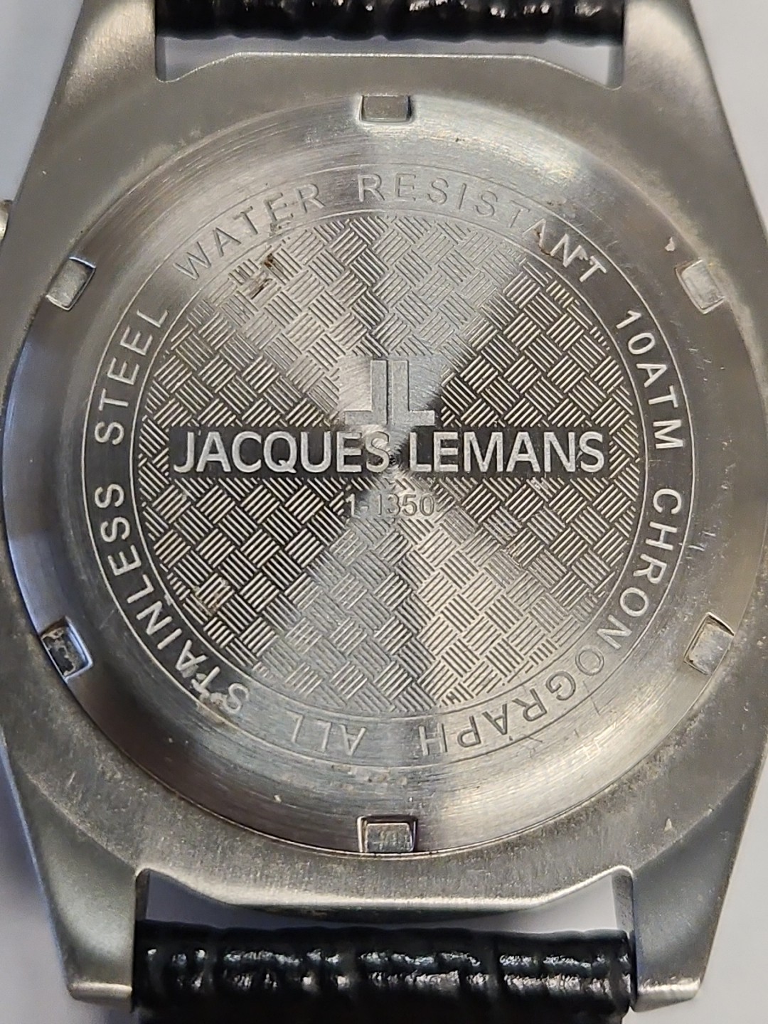 Jacques Lemans Men’s Watch 1-1350 Chronograph 42mm, New Battery, Genuine Leather