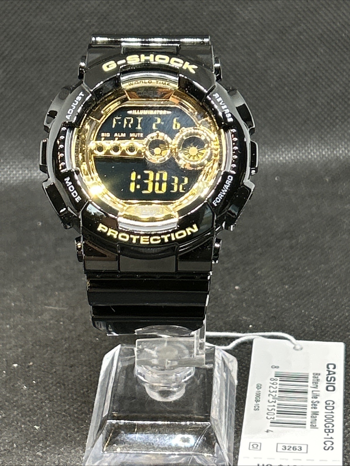 CASIO G-SHOCK GD-100GB-1 CS BLACK GOLD SHOCK WATER RESISTANT WATCH BRAND NEW