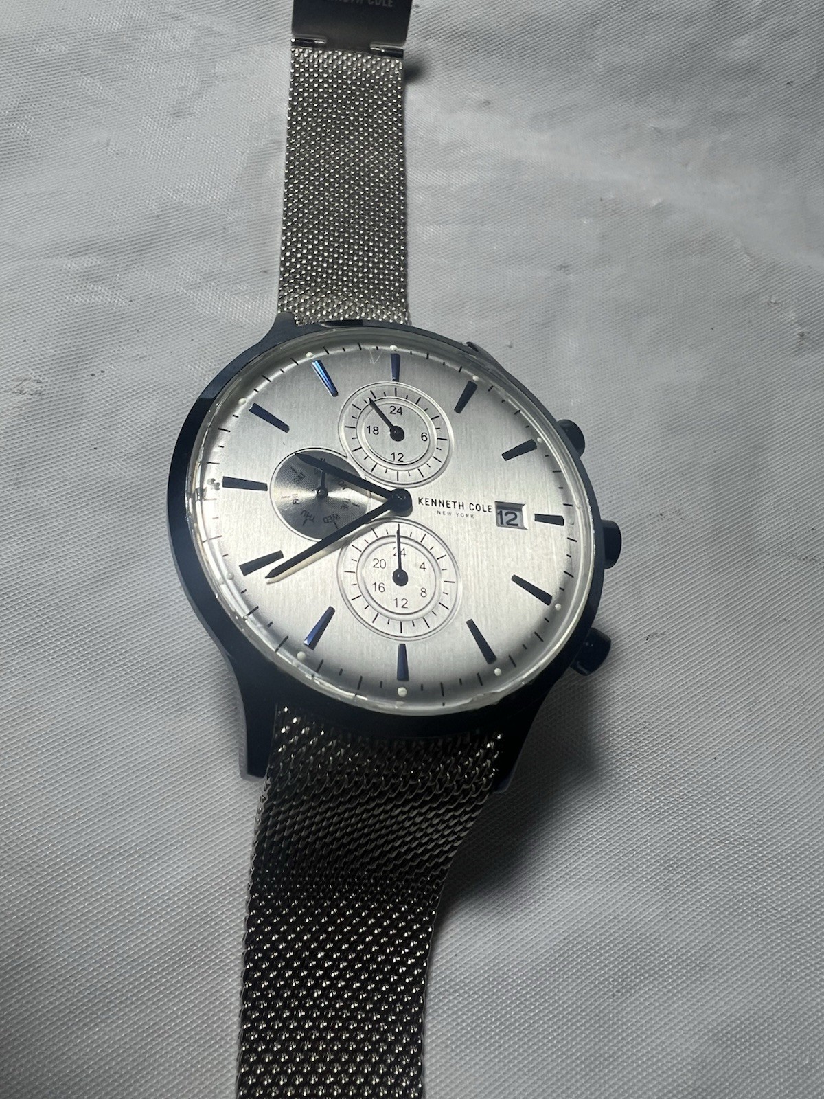 kenneth cole new york KC15181007MN,men’s, Chronograph, Silver Dial,St/Steel,3ATM