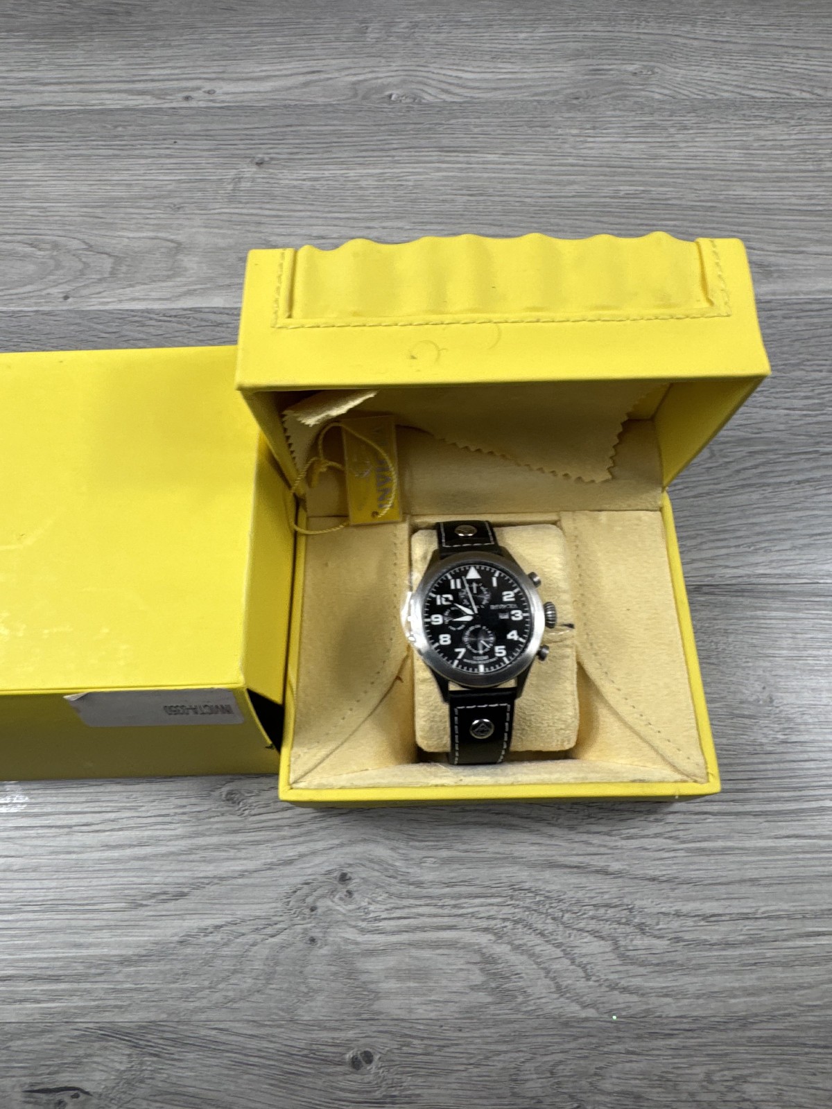 Invicta I Force Black Leather Men’s Watch Water Resistant 100M Flame Fusion READ