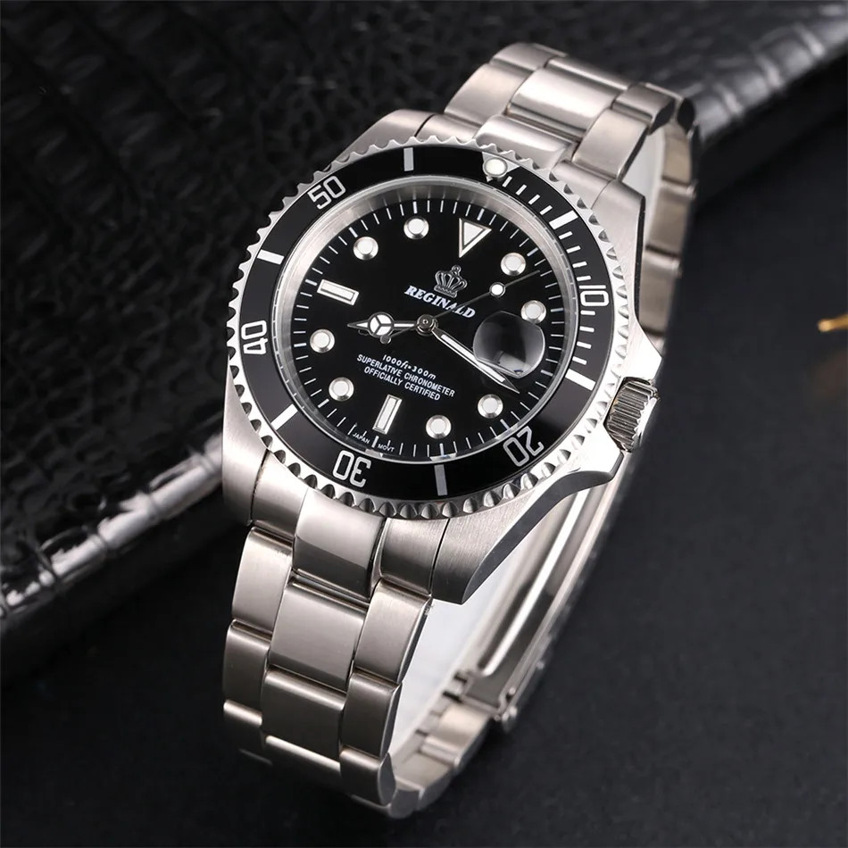 Men’s Sport Watch Rotatable Bezel GMT Sapphire Date Stainless Steel reloj hombre