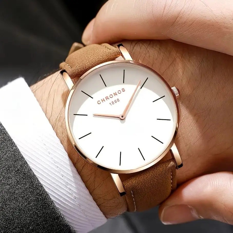 CHRONOS Luxury Brand Watch For Men Minimalist Fashion Quartz Wristwatches Dress