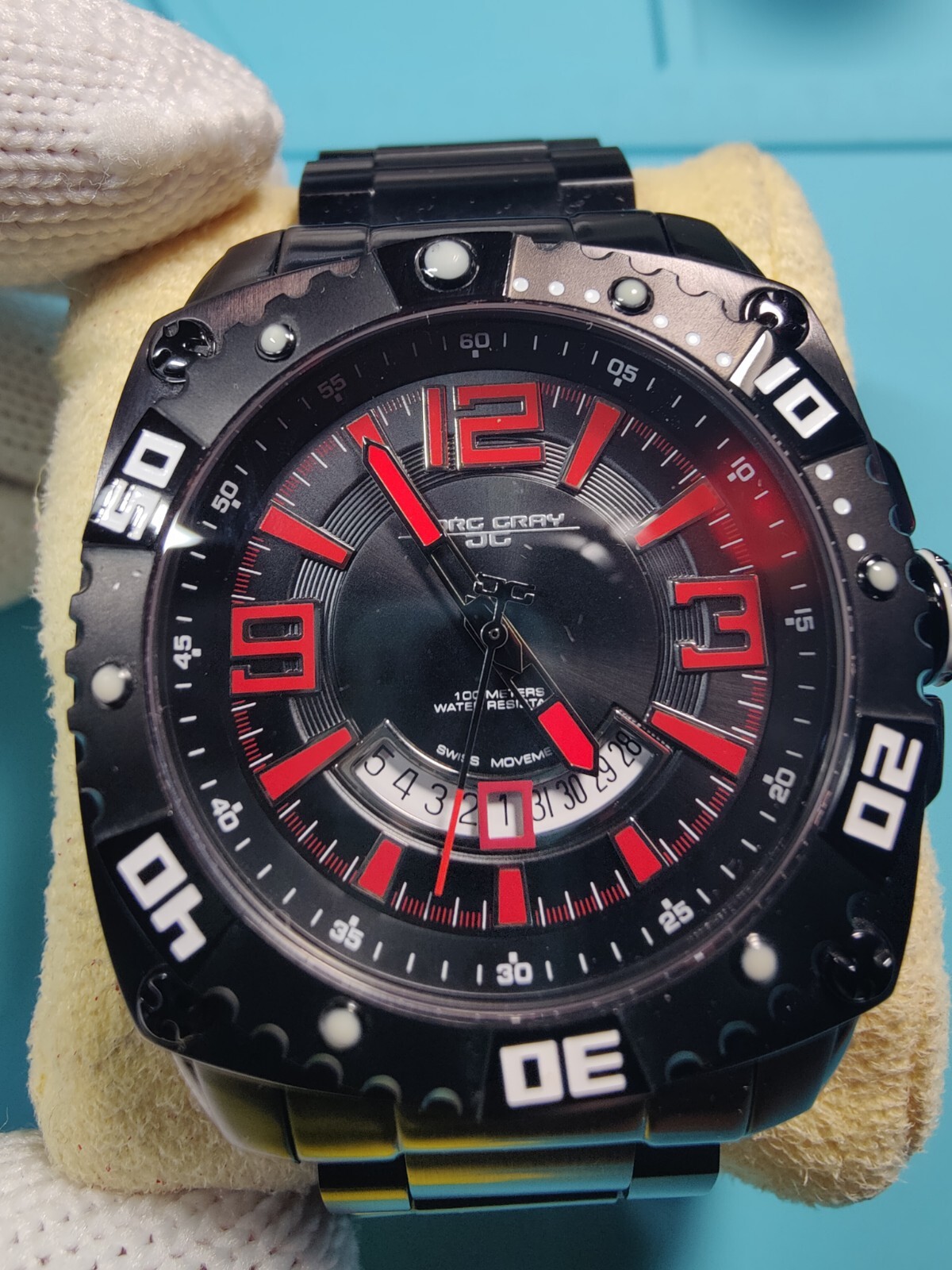 Jorg Gray Black And Red Swiss Made