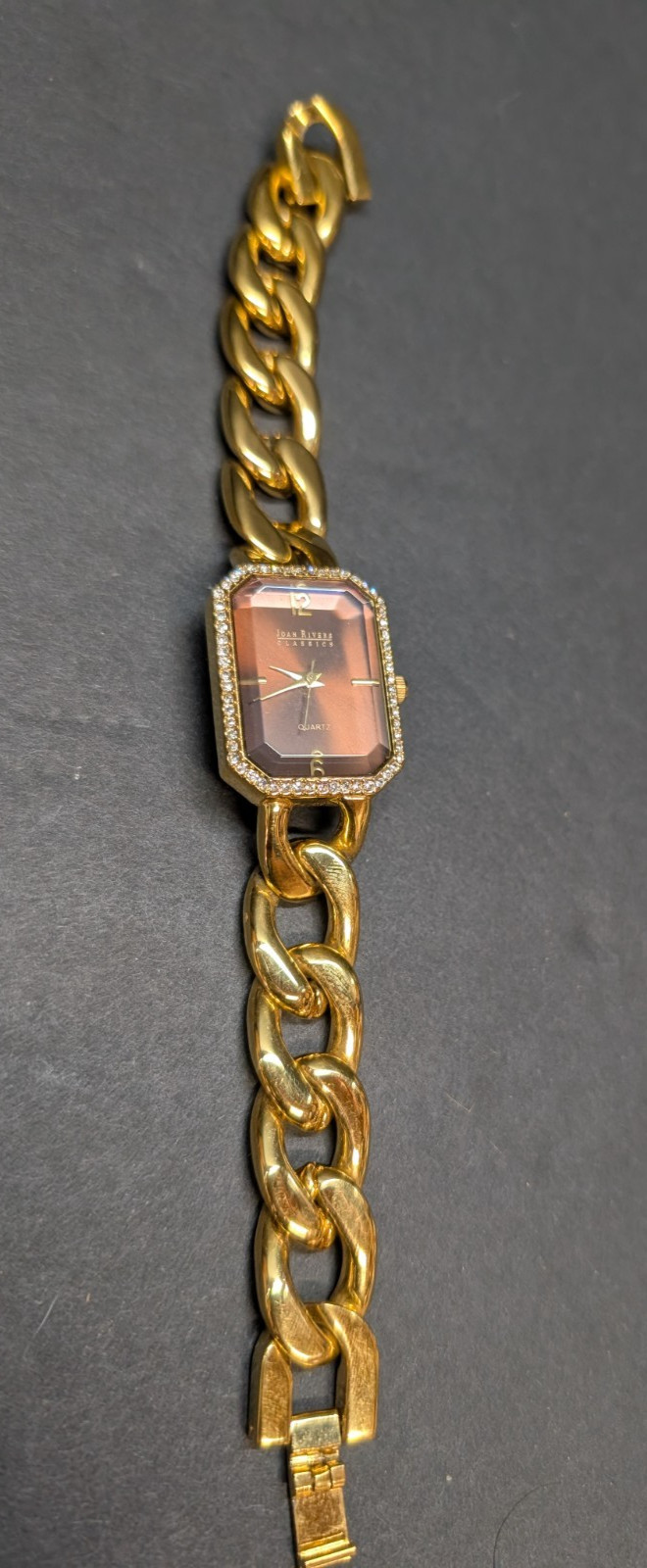 Joan Rivers Classics Ladies Quartz Watch Brown Diamond Dial Untested
