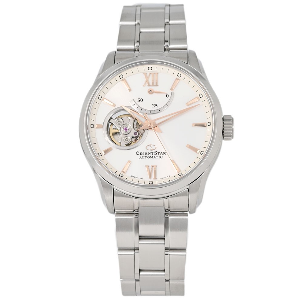 ORIENT STAR RK-AT0024S Contemporary Semi-Skeleton Automatic White Silver