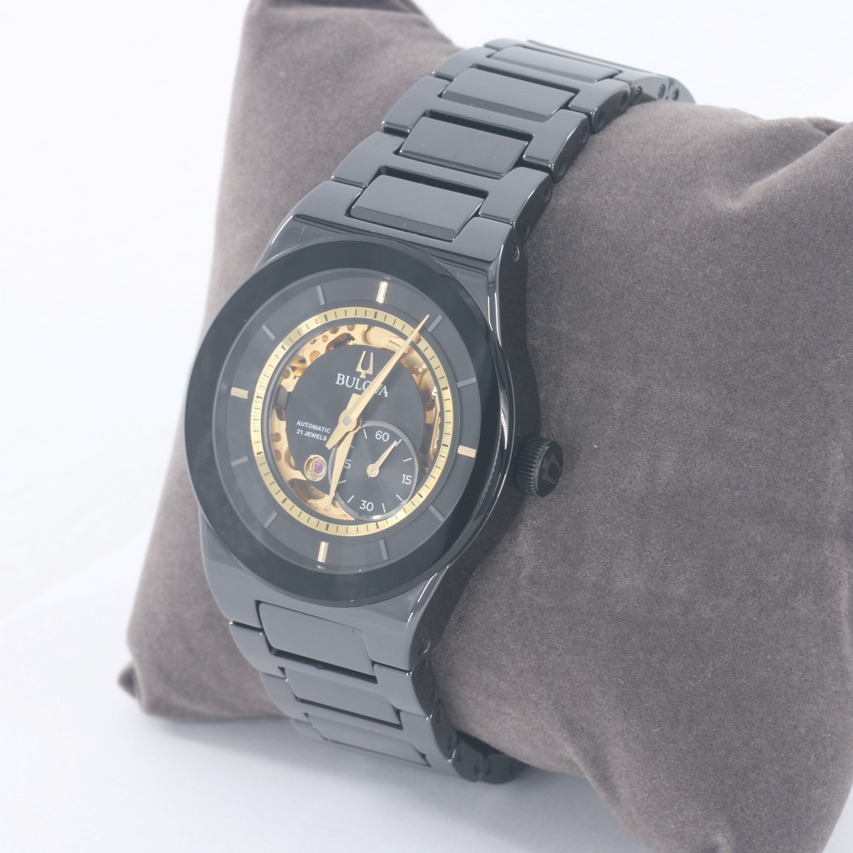 BULOVA 98A291 Millennia Semi Skeleton Black Dial Automatic Watch (FPP012099)