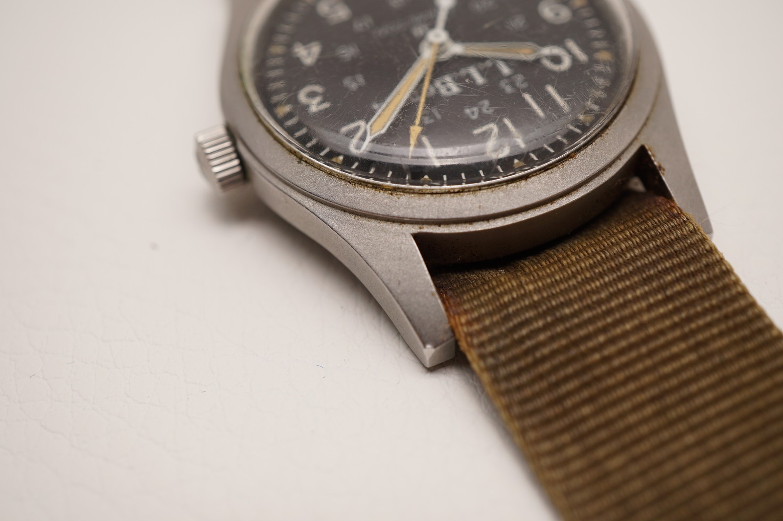 Vintage Hamilton Khaki L.L.Bean 9219 33mm Manual-Wind Field Watch Original NATO