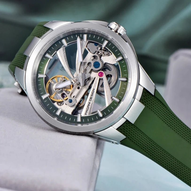 Pagani Design PD-YS030 Silver Black Skeleton Stainless Steel Men’s Watch