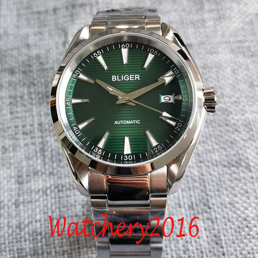 BLIGER NH35 Automatic Men’s Watch Date Sapphire Black/Green/Blue/White Dial 40mm
