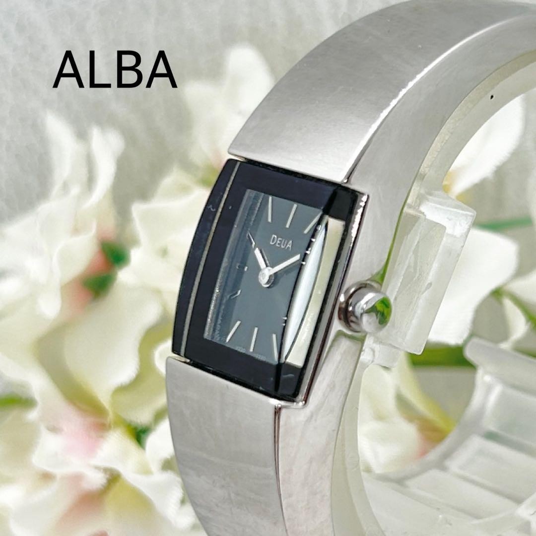 Seiko Alba DEUA V220-6650 JDM Bangle Style Black Dial Ladies Watch