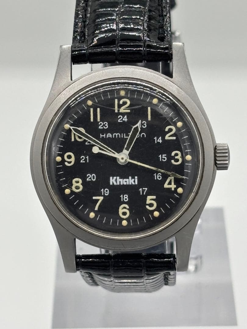 HAMILTON Khaki Field 9415A Hand-wound 32mm Black Dial Watch Tested Working