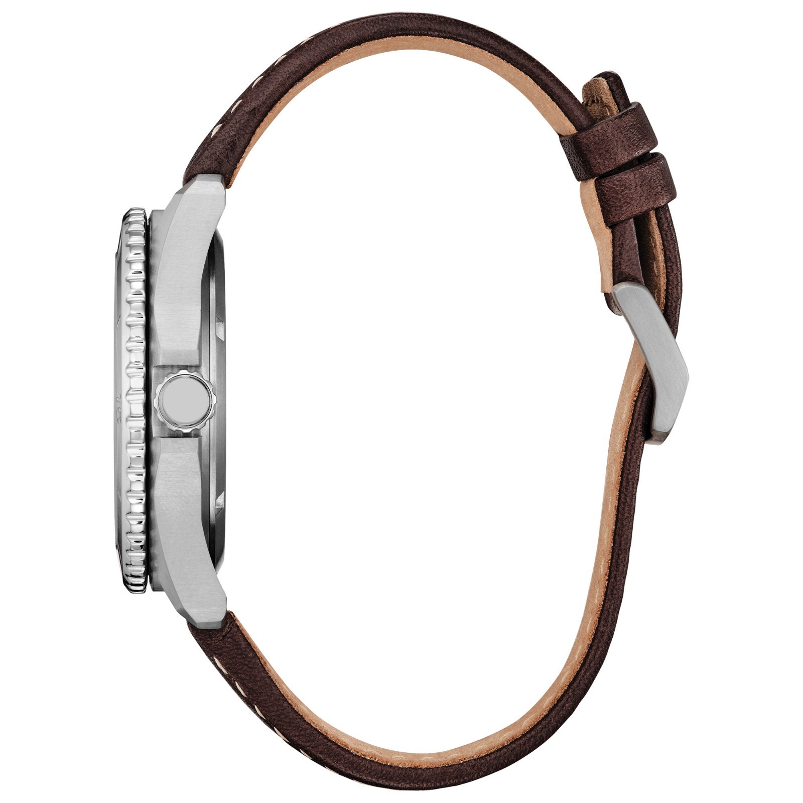 Citizen Men’s Brycen Eco-Drive Silver Brown Leather Watch 41MM AW1840-09L