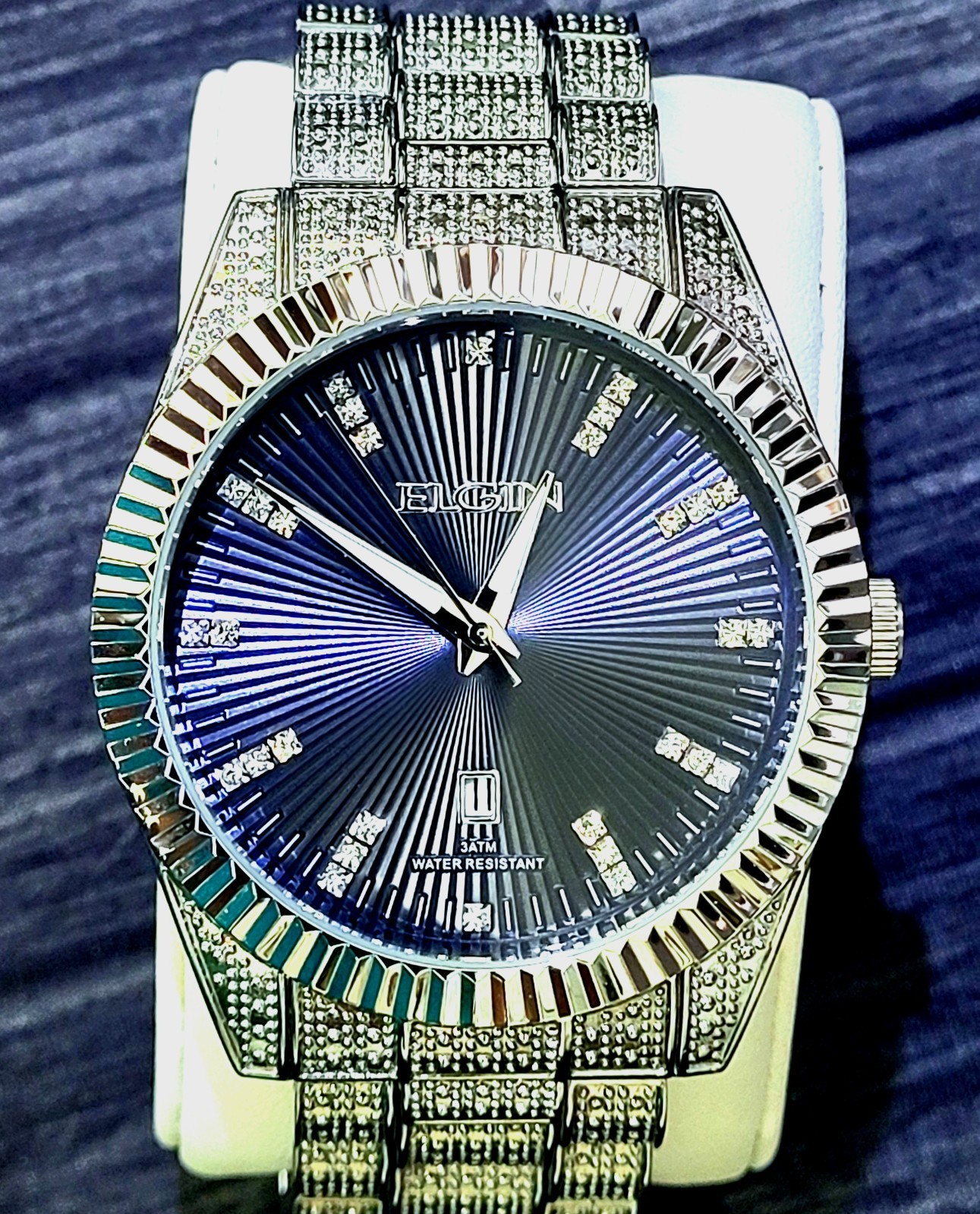 Rare Elgin Paved Diamond Dial Men’s Watch Authorized Dealer