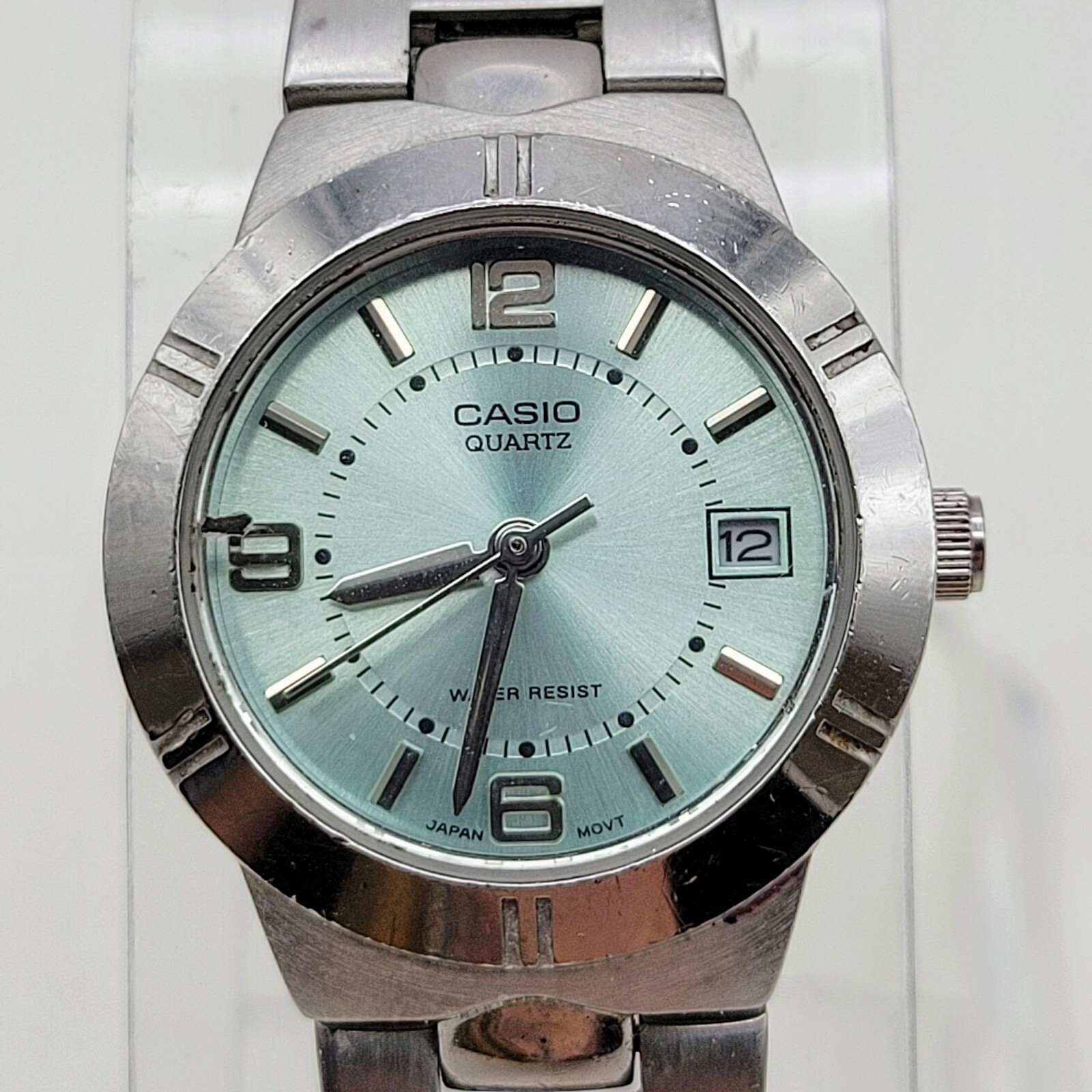 Casio LTP-1241 Ladies Analog Steel Band Watch Blue/Green Teal With Date Display
