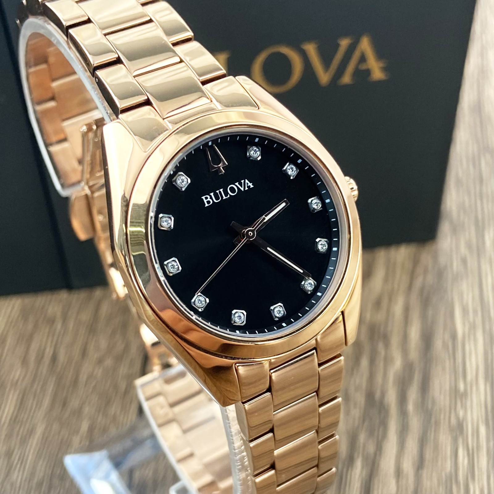 Bulova Surveyor 97P156 Grey Dial Rose Gold Strap Women’s Watch