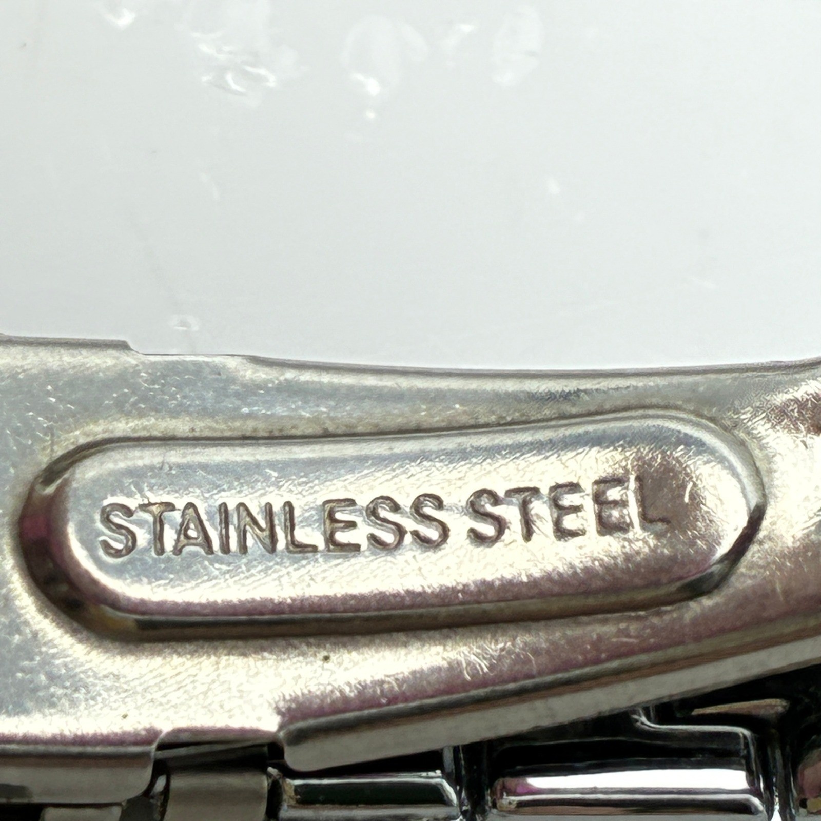 Stainless Steel Quartz Watch Silver Tone Rectangular New Battery Runs
