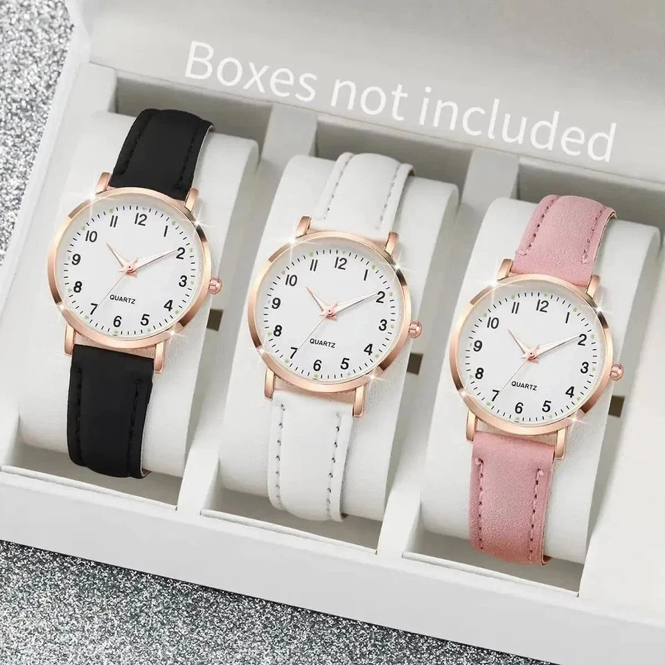 Women’s Watch Bracelet Leather Strap Band Luxury Woman Gift Quartz Round Dial