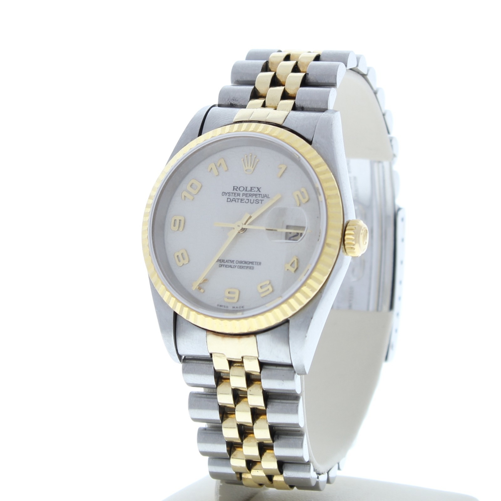 Rolex Datejust 36mm 16013 Ivory Arabic Dial Jubilee Bracelet Box Booklet