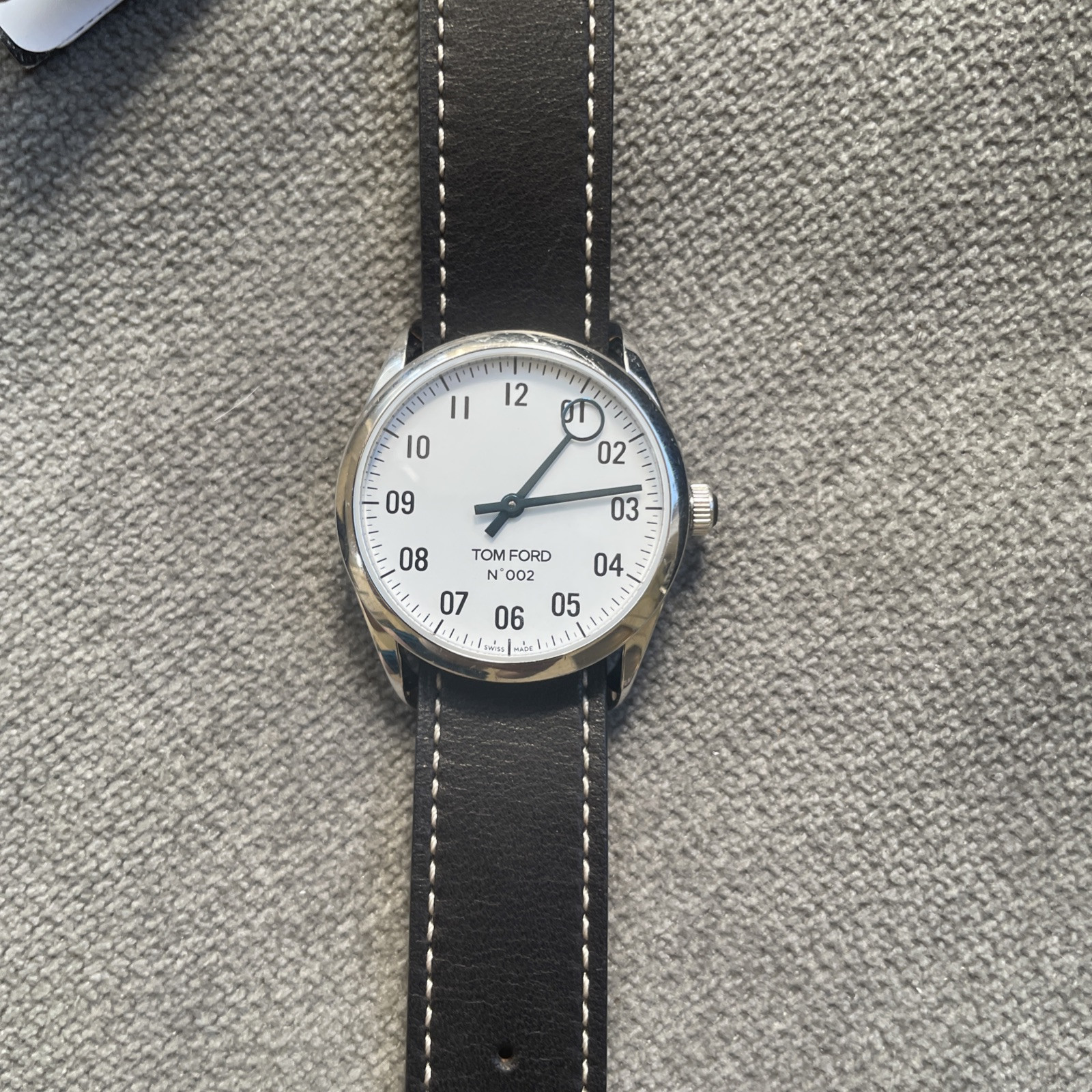 Tom Ford 002 White Dial Watch Blue Hands Full Set, NWT, SAVE NOW! Beautiful