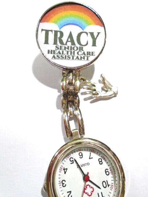 personalised rainbow watch name occupation silver hand charm heart awareness