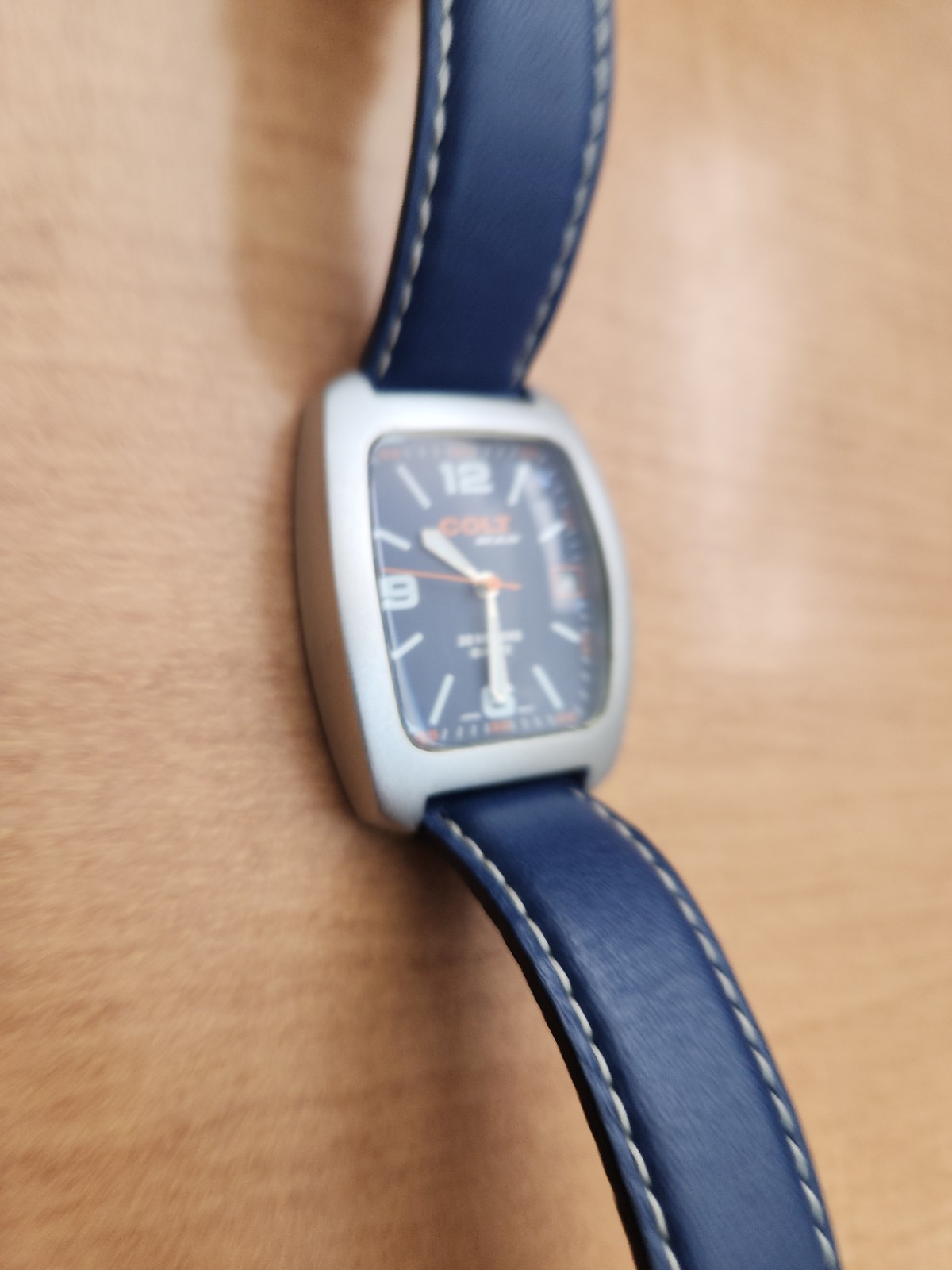 Vintage 1990s COLT MAN STUDIO WATCH- Rare Blue Dial Matte Aluminum Case – New