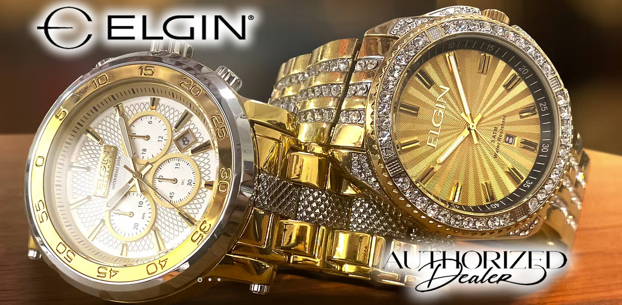 Rare Elgin Paved Diamond Dial Men’s Watch Authorized Dealer