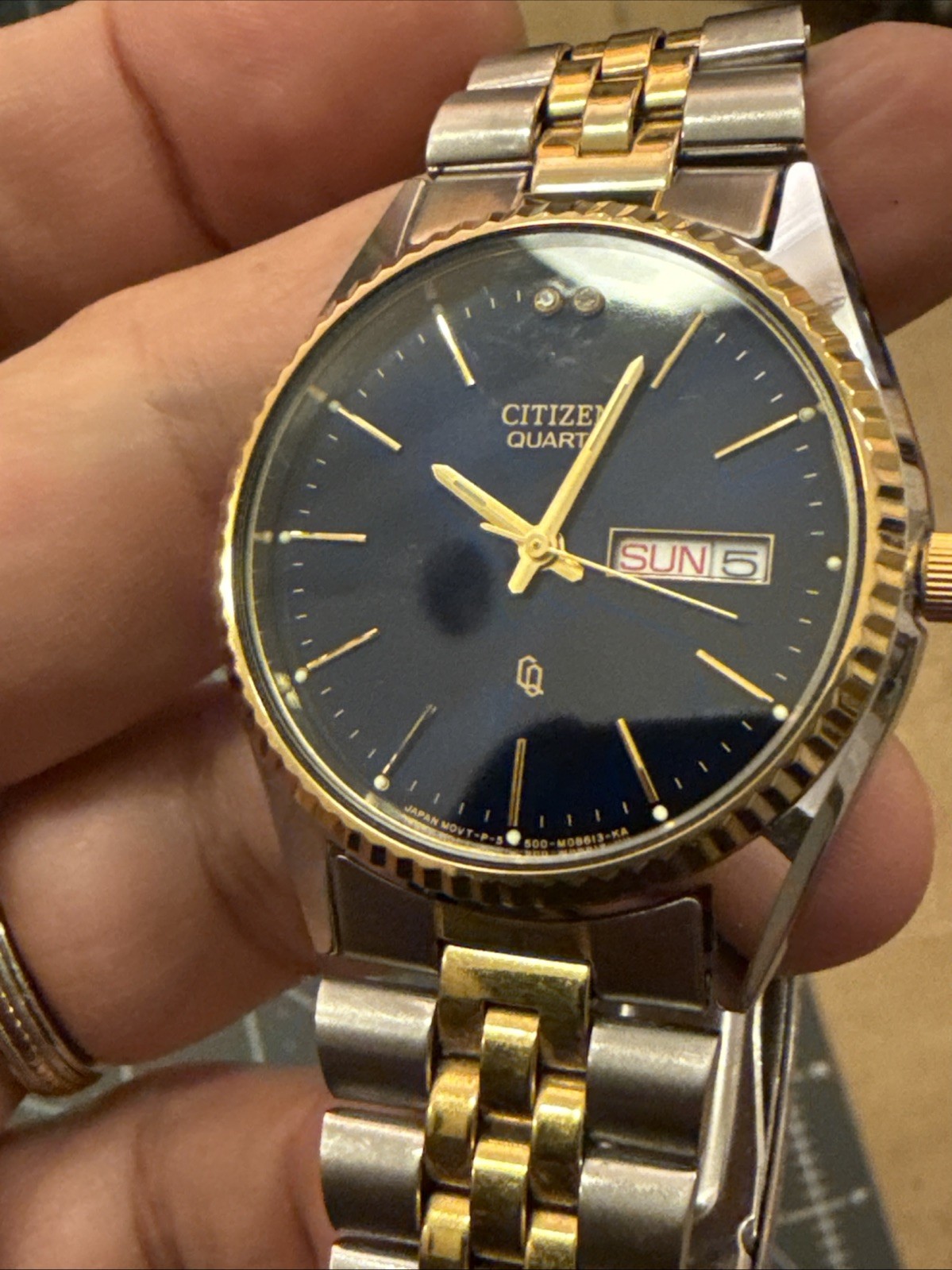 Citizen men’s watch ~35mm Dark blue presidential two tone 5500-076150