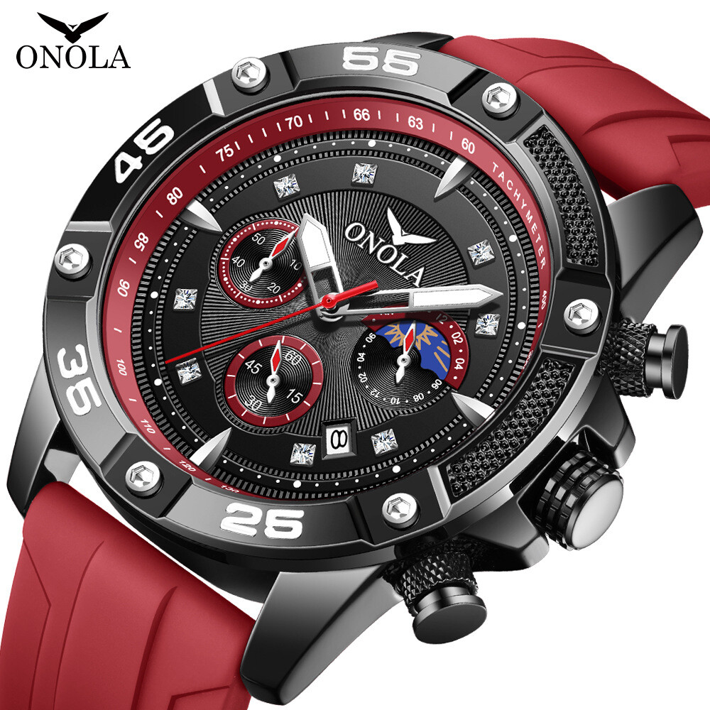 ONOLA Men’s Calendar Multifunction Chronograph Waterproof Luminous Quartz Watch
