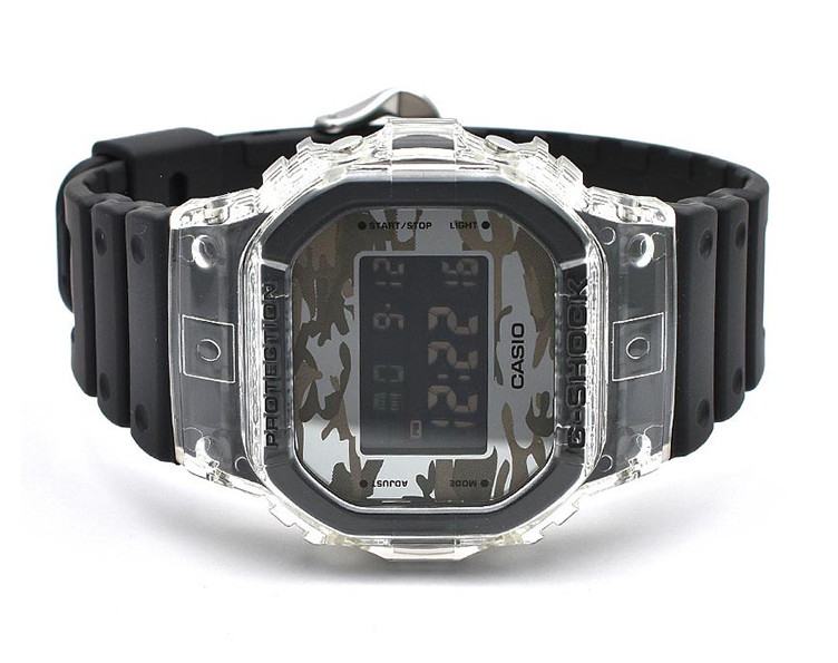 Casio G-Shock DW-5600SKC-1DR Clear Skeleton Camo Digital Watch New