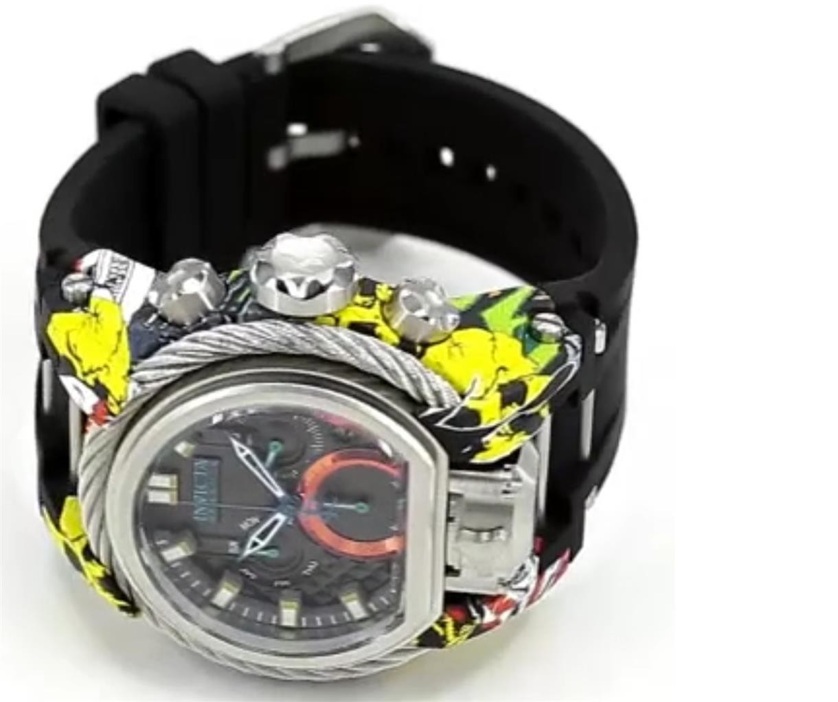 Invicta Reserve Bolt Zeus Magnum Graffiti Black Dial Swiss Mvt Watch 52mm New