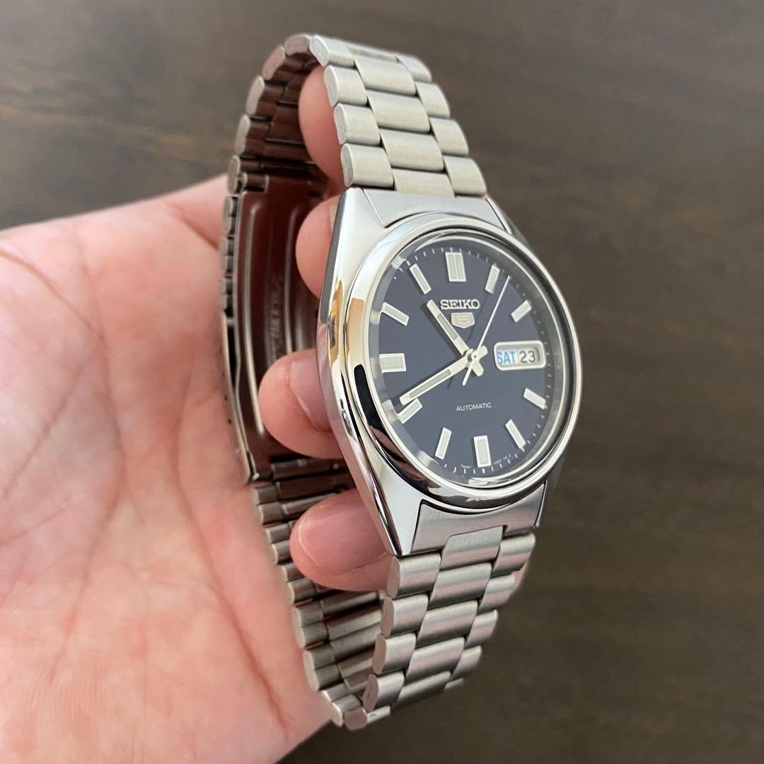 SEIKO 5 Automatic 7S26 0480 Navy Dial See through back From Japan