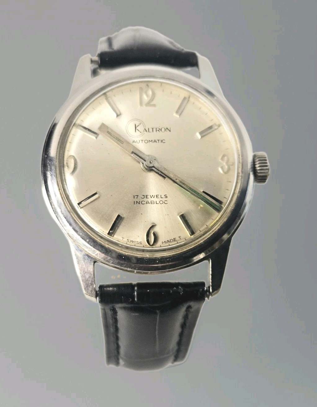 Vintage Kaltron 17 Jewel Automatic Swiss Made Men’s Watch Incabloc Running 32mm