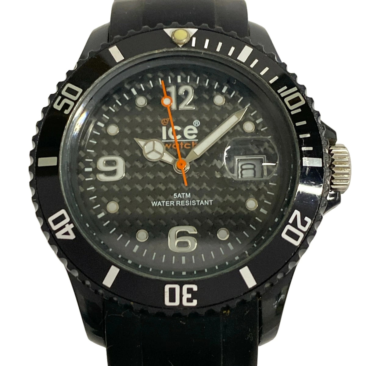 [A1R] Used Ice-Watch Watch Rotating Bezel Black Polymer Sport Watch [w8s]