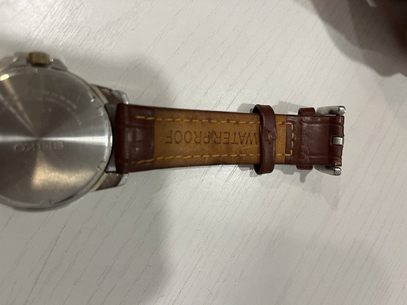 Seiko Solar Men’s Quartz Day/Date 100m Blue Dial Brown Leather Strap Watch