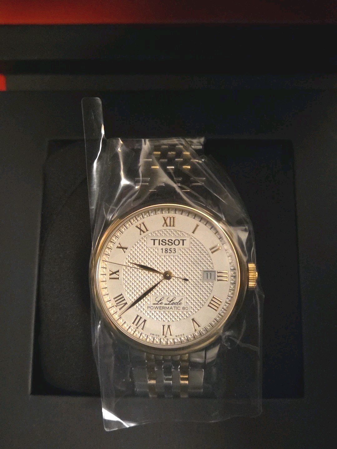 Tissot Le Locle Powermatic 80 Automatic 39.3 MM Watch T006407B Gold & Silver NEW
