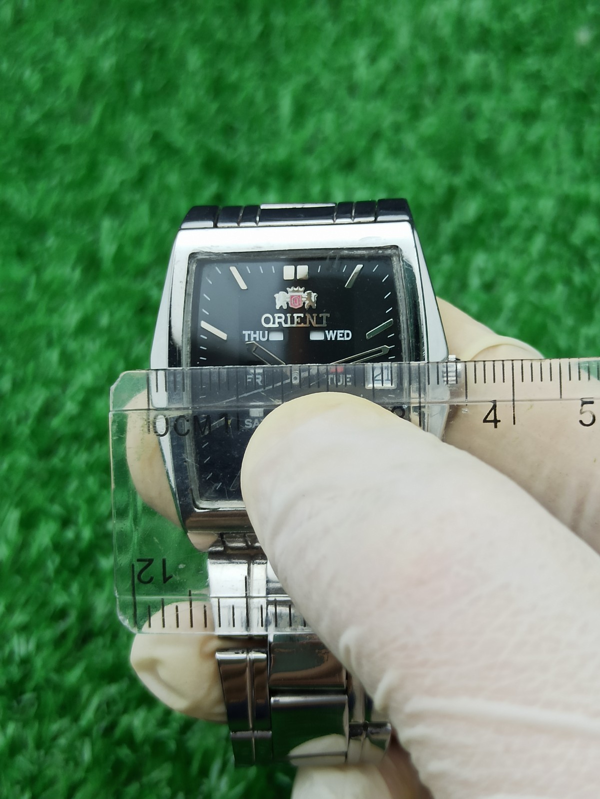 RARE Vintage Orient 3 Star Automatic Multi-Eye Day Date Rectangular Men’s Watch